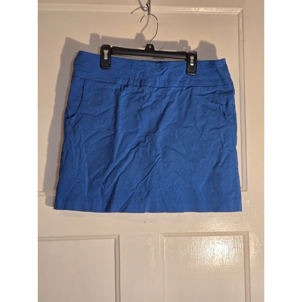 Zac & Rachel Blue Mini Skirt Womens Size 10 Stretch Front Pockets RN 103713